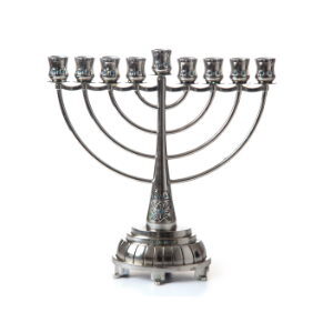 silver hanukkah menorah