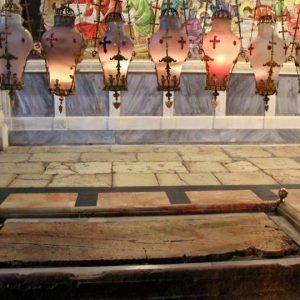 stone of unction at the church of the holy sepulchre